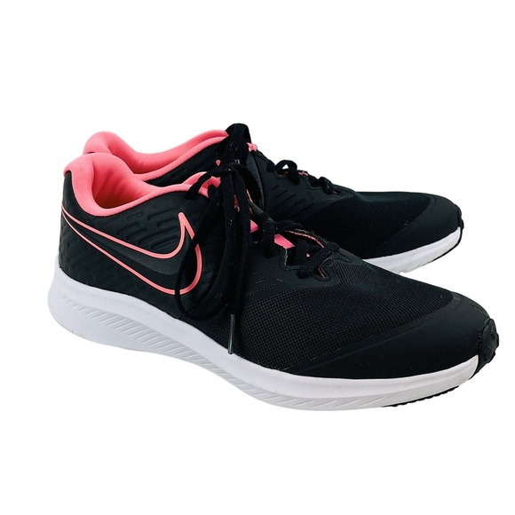 Youth 7 Nike Star Runner 2 Sunset Pulse Sneakers Black‎ Pink Athletic Shoes Flaw - Picture 1 of 10